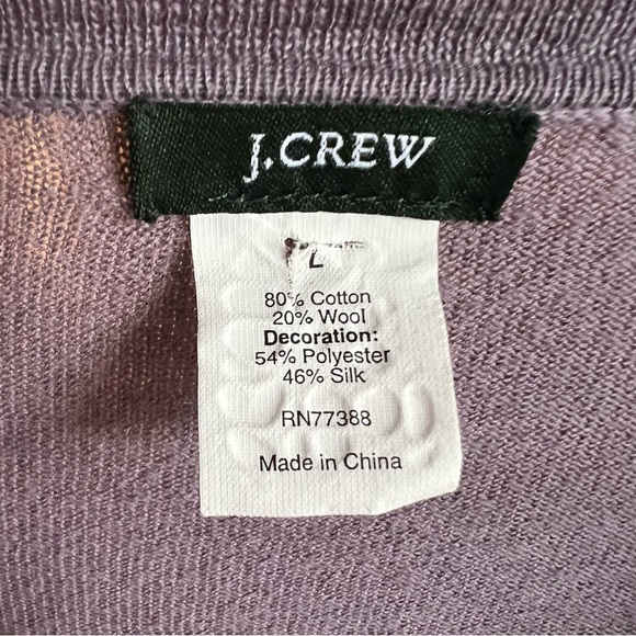 ⚪️🪽VTG JCREW/ SILK COTTON WOOL PURPLE SOFT KNIT CARDIGAN - Picture 8 of 9